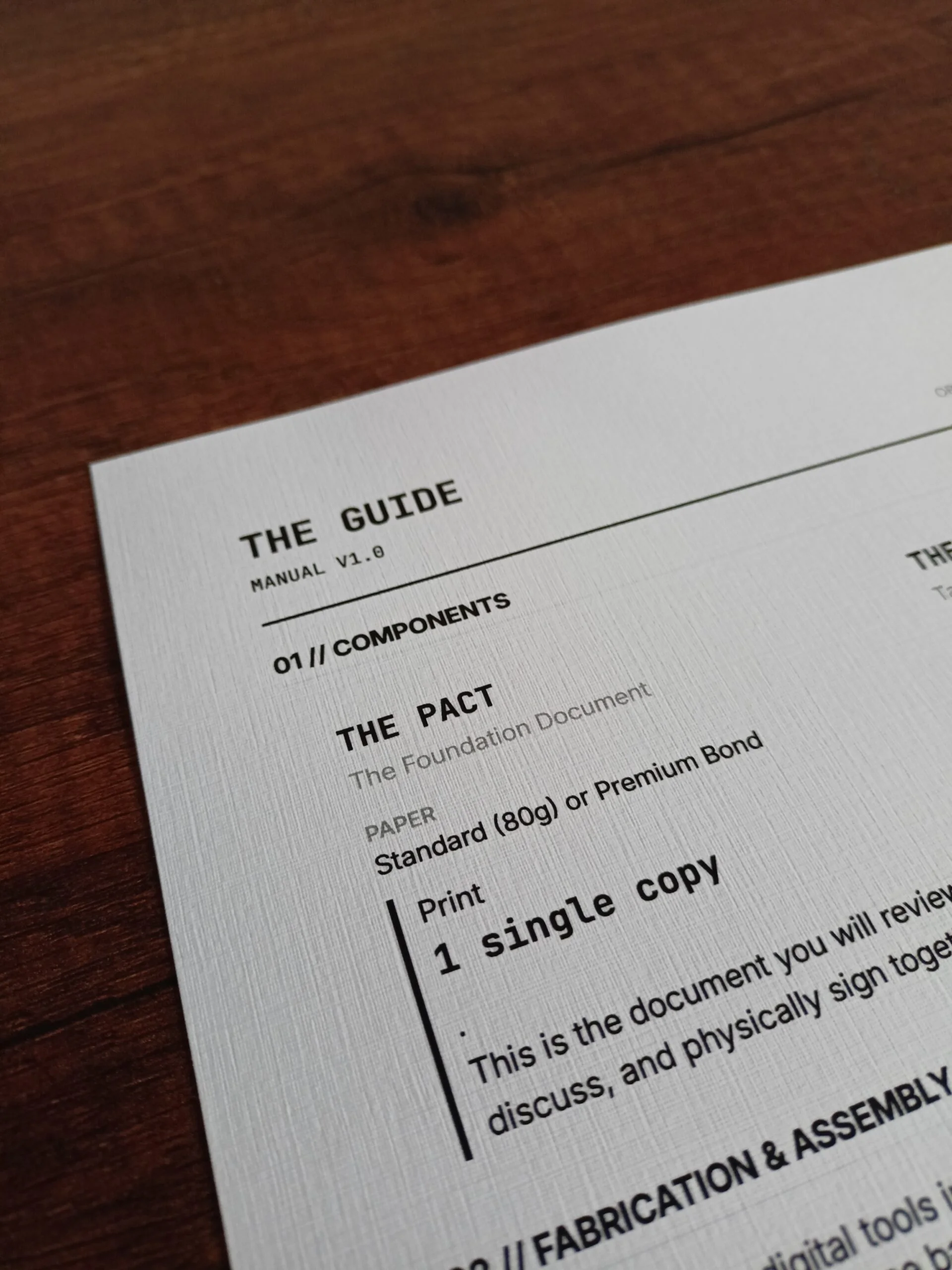 The Guide - printable assembly blueprints